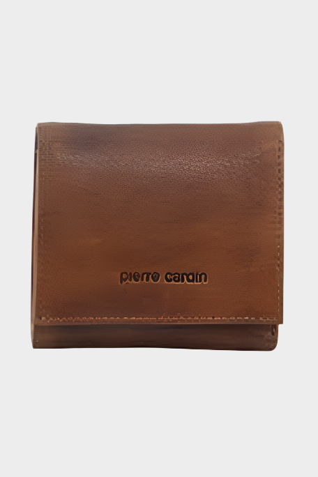 PIERRE CARDIN LEATHER MEN'S TRI-FOLD WALLET - COGNAC