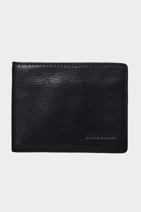 PIERRE CARDIN ITALIAN LEATHER BI-FOLD MEN'S WALLET - BLACK