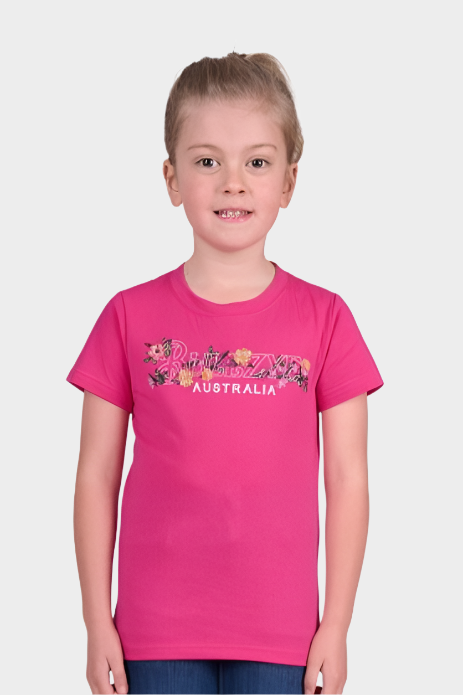 Bullzye Girls Flora S/S Tee (BERRY)