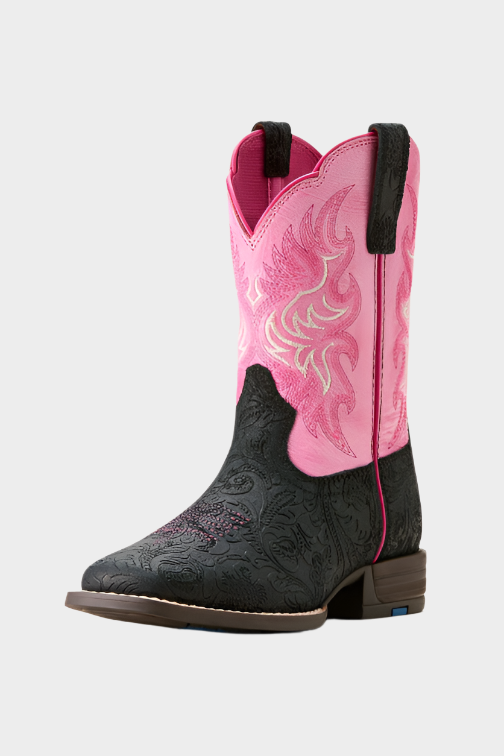 Ariat Youth Outrider Black Floral Emboss Painted Peony