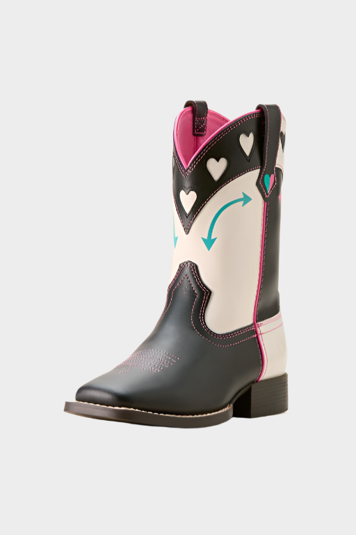 ARIAT GIRLS ROUND UP HEARTS MADISON AVENUE / CLASSIC WHITE