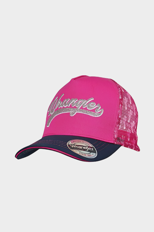 WRANGLER KIDS LUNA HP PONYTAIL CAP (PINK/NAVY)