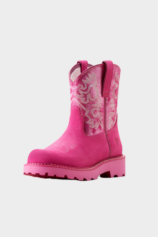 Ariat Women's Fatbaby Western Boot (Hottest Pink / Pink Metallic)