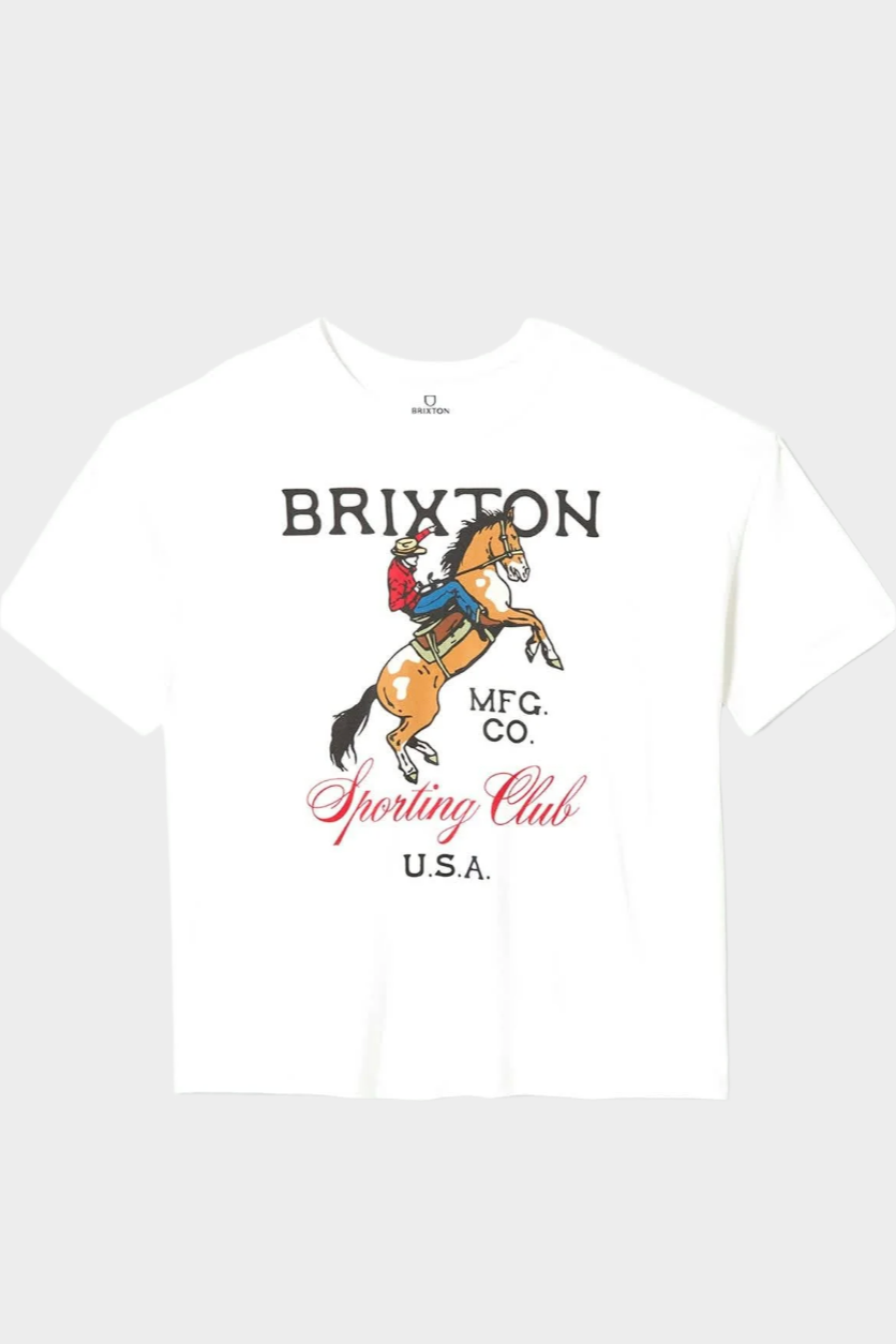 Brixton Womens Sporting Club Oversized Boyfriend T-Shirt - Off White