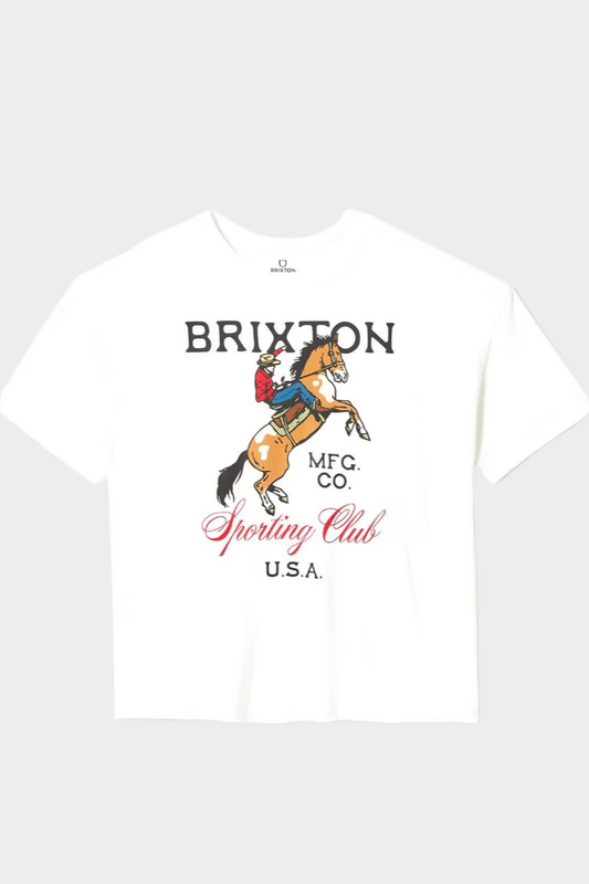 Brixton Womens Sporting Club Oversized Boyfriend T-Shirt - Off White