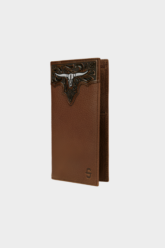 Stetson Steer Head Leather Checkbook