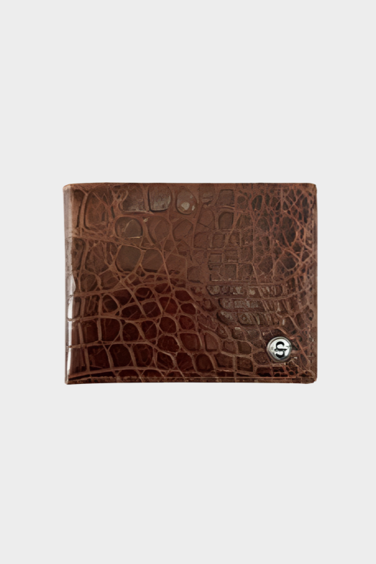 Stetson Croc Embossed Cognac Bifold Wallet