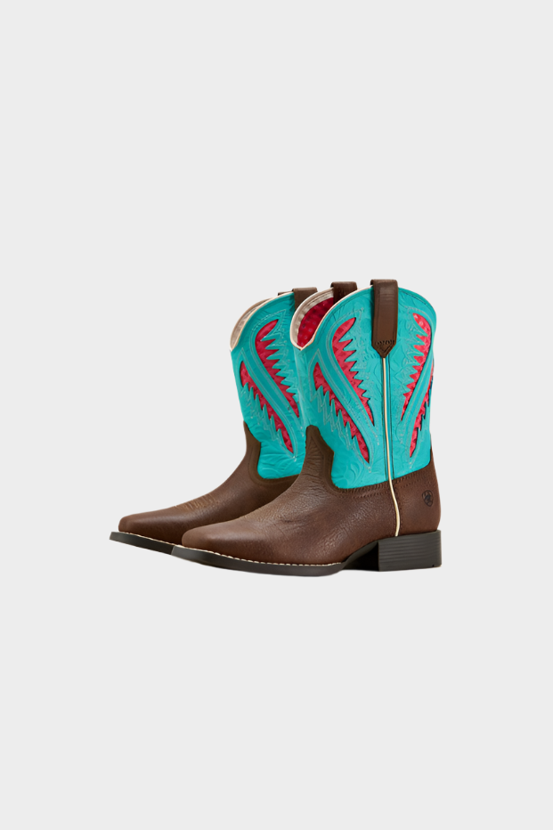 Ariat Quickdraw VentTEK Western Boot - Rich Clay|Turquoise Floral Emboss