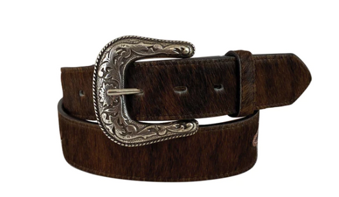 Roper Men's Leather Belt (Brown, Hair On)