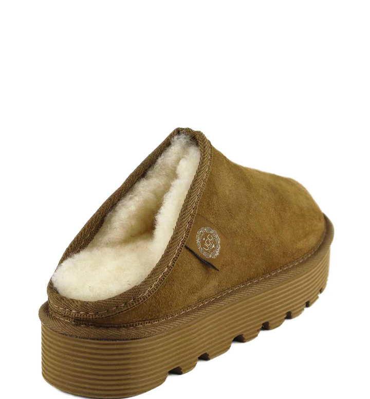 UGG PLATFORM BOBI SCUFF SLIPPER - CHESTNUT