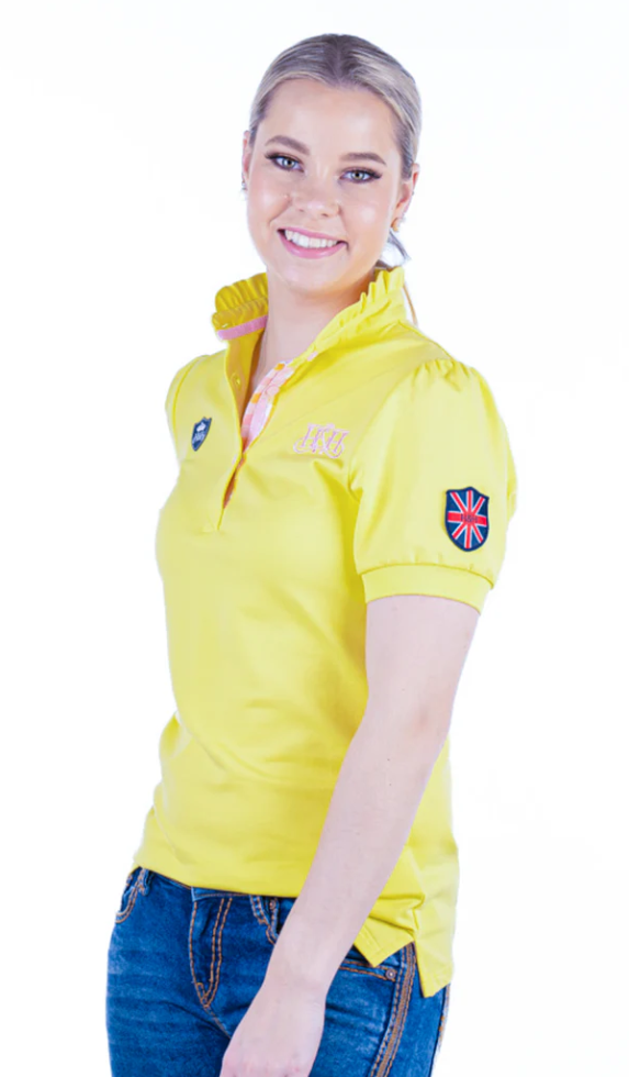 Hitchley and Harrow Women's Fitted Polo - Lemon Frill Polo