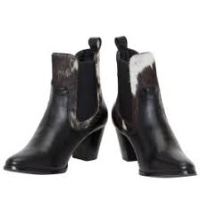 The Design Edge Chelsea Boots Cowhide Black/White (Shoe26)