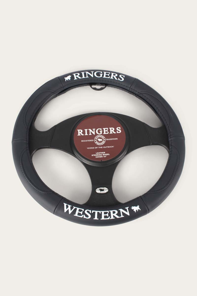 Ringers Western Gripper Steering Wheel Cover - Black