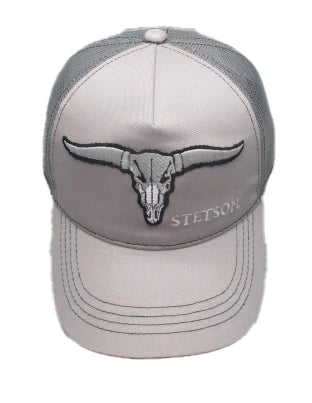 Stetson Buffalo Horns Trucker Cap (Grey)