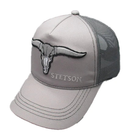 Stetson Buffalo Horns Trucker Cap (Grey)