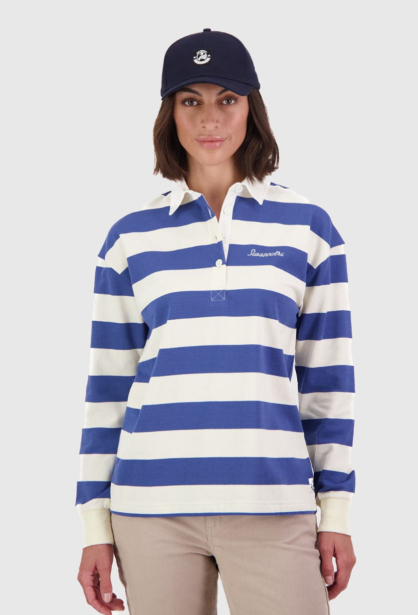 Swanndri Women's Carlaw Long Sleeve Rugby - CLEARANCE_Cobalt