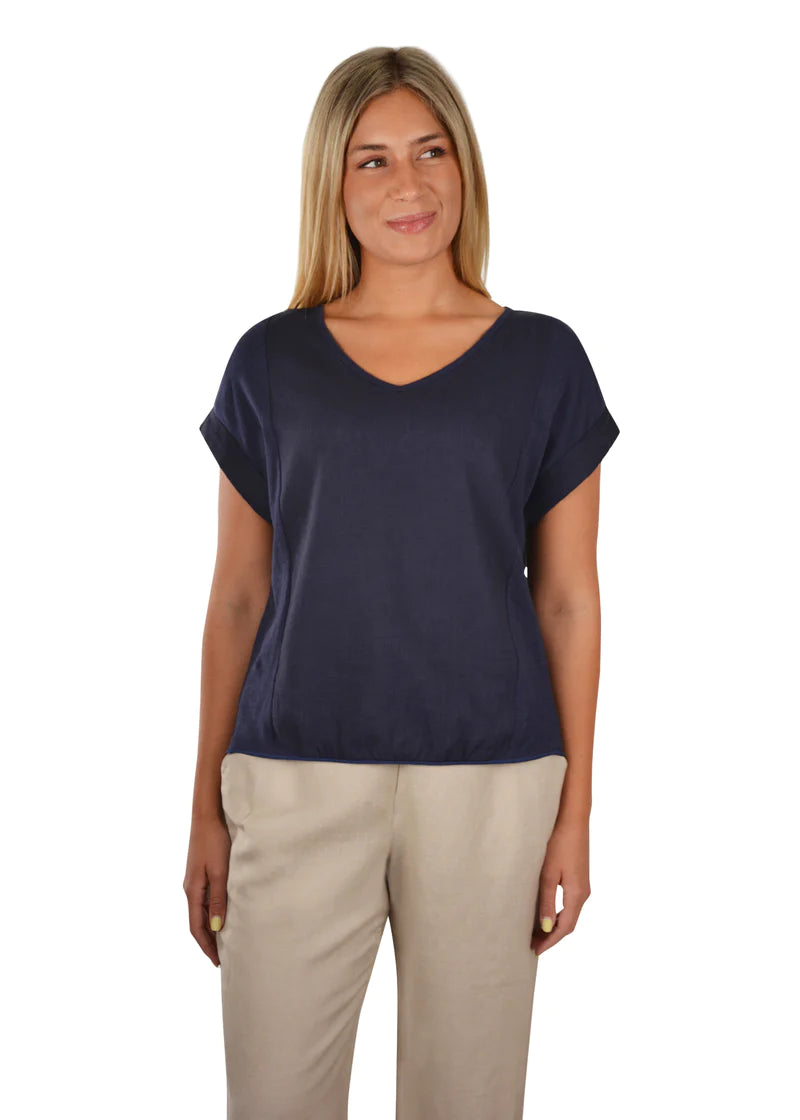 THOMAS COOK WOMEN'S MELISSA SHORT SLEEVE TOP (NAVY)