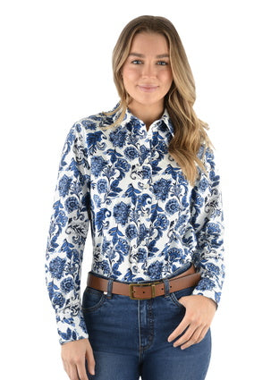 Thomas Cook Women’s Joanna Long Sleeve Shirt (Blue/White)