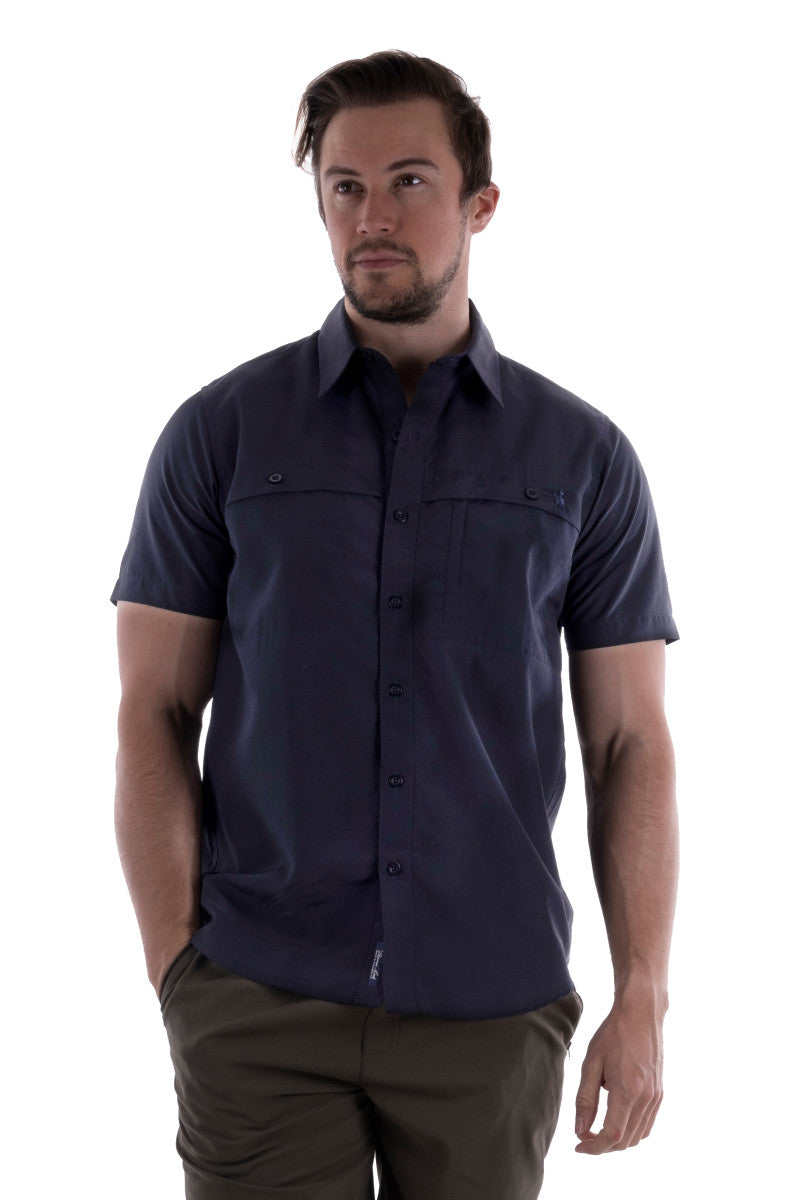 THOMAS COOK MENS MITCHELL ADVENTURE 2-POCKET SHORT SLEEVE SHIRT NAVY