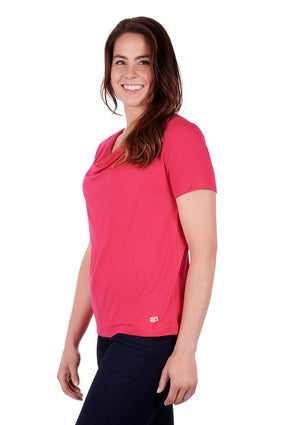 THOMAS COOK WOMENS SUSAN COWL NECK SS TEE