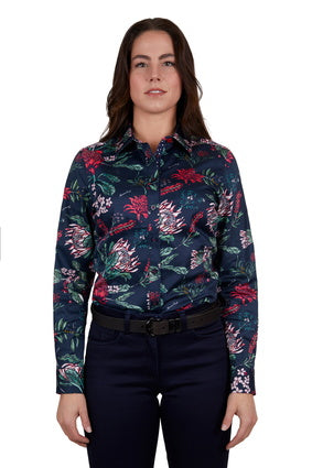 THOMAS COOK WOMENS FLORA L/S SHIRT (NAVY)