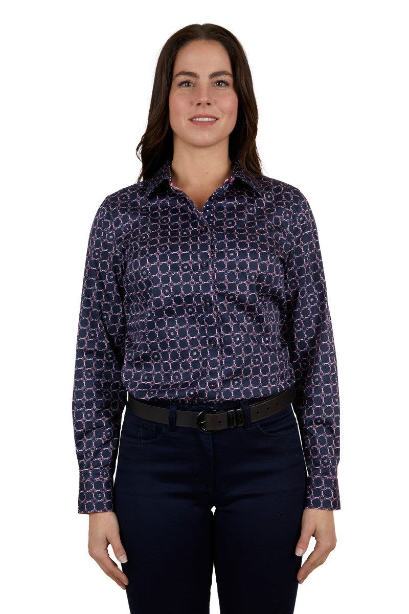 THOMAS COOK WOMENS FAYE L/S SHIRT (NAVY)