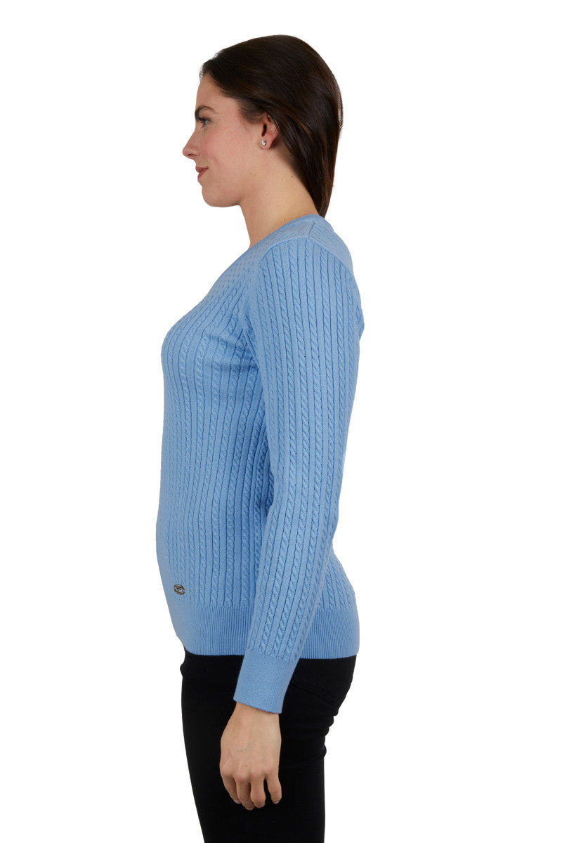 THOMAS COOK WOMENS CABLE KNIT JUMPER (SKY)