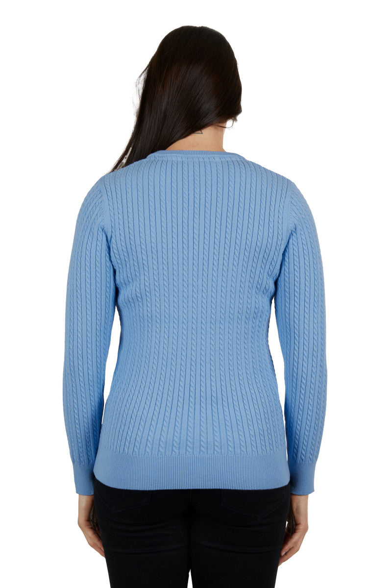 THOMAS COOK WOMENS CABLE KNIT JUMPER (SKY)