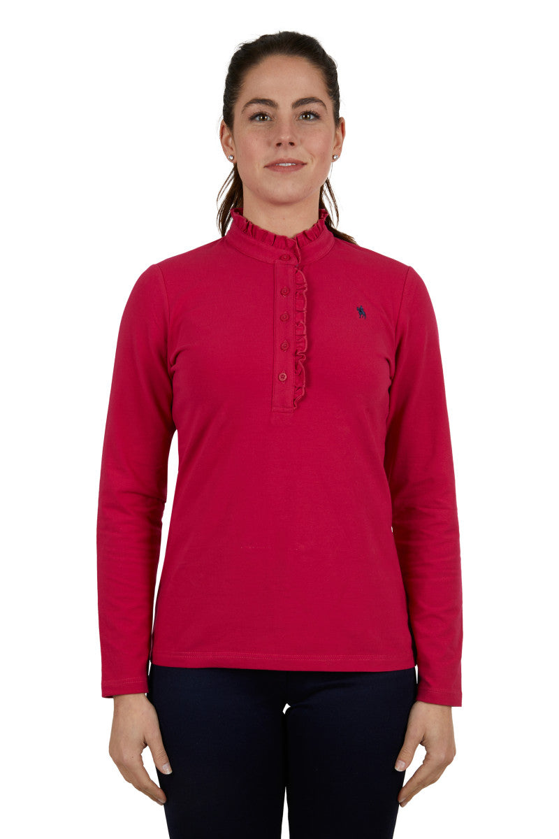 THOMAS COOK WOMENS FRILL NECK L/S POLO