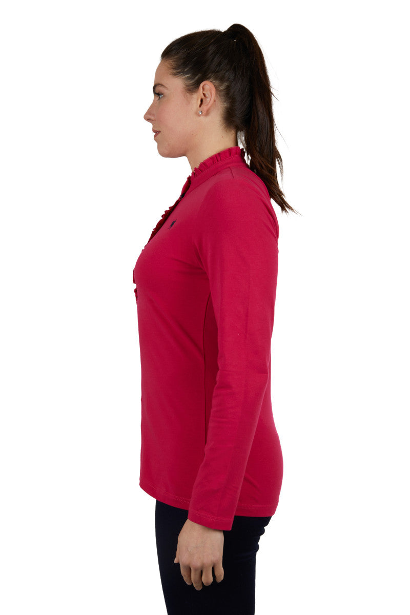 THOMAS COOK WOMENS FRILL NECK L/S POLO