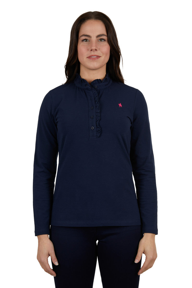 THOMAS COOK WOMENS FRILL NECK L/S POLO