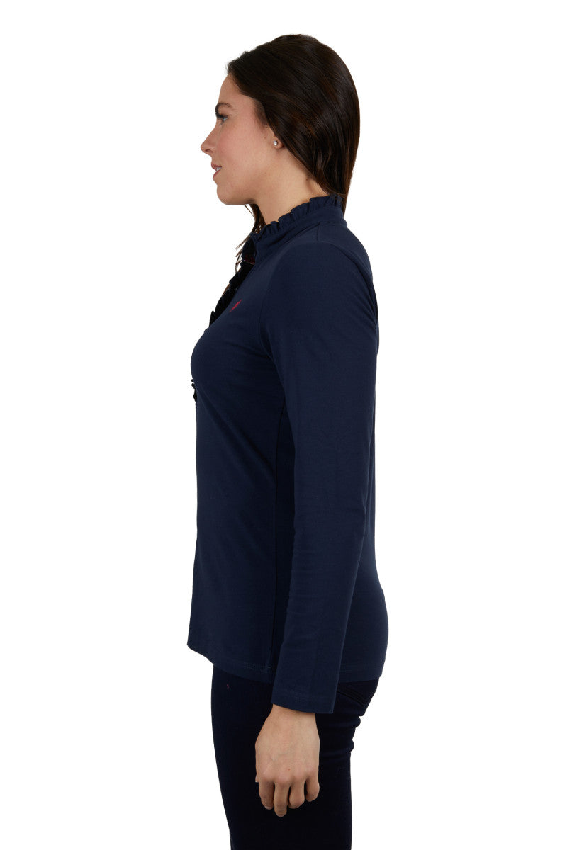 THOMAS COOK WOMENS FRILL NECK L/S POLO