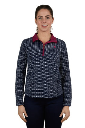 THOMAS COOK WOMENS JULIET 1/4 ZIP SKIVVY (NAVY)