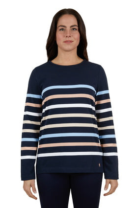 THOMAS COOK WOMENS JEWEL LONG SLEEVE TEE (NAVY)