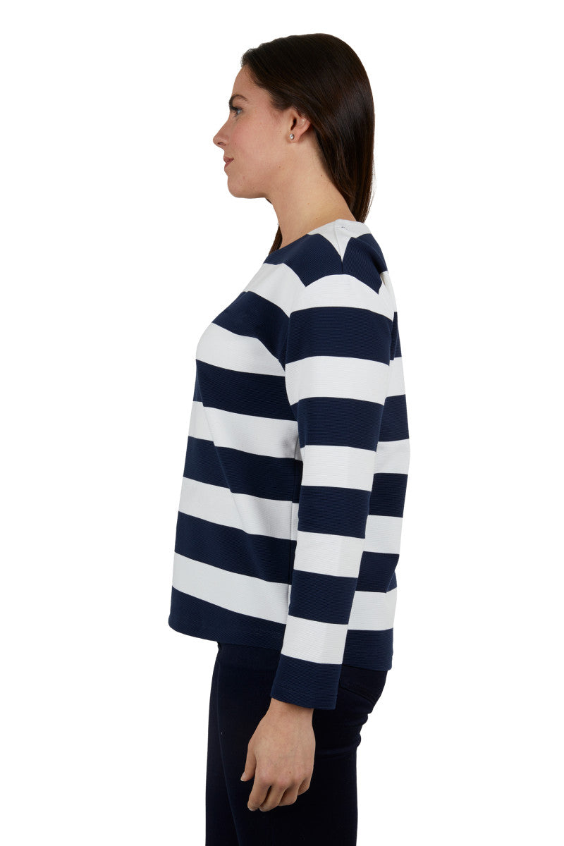 THOMAS COOK WOMENS PAULA LONG SLEEVE TEE (NAVY/WHITE)