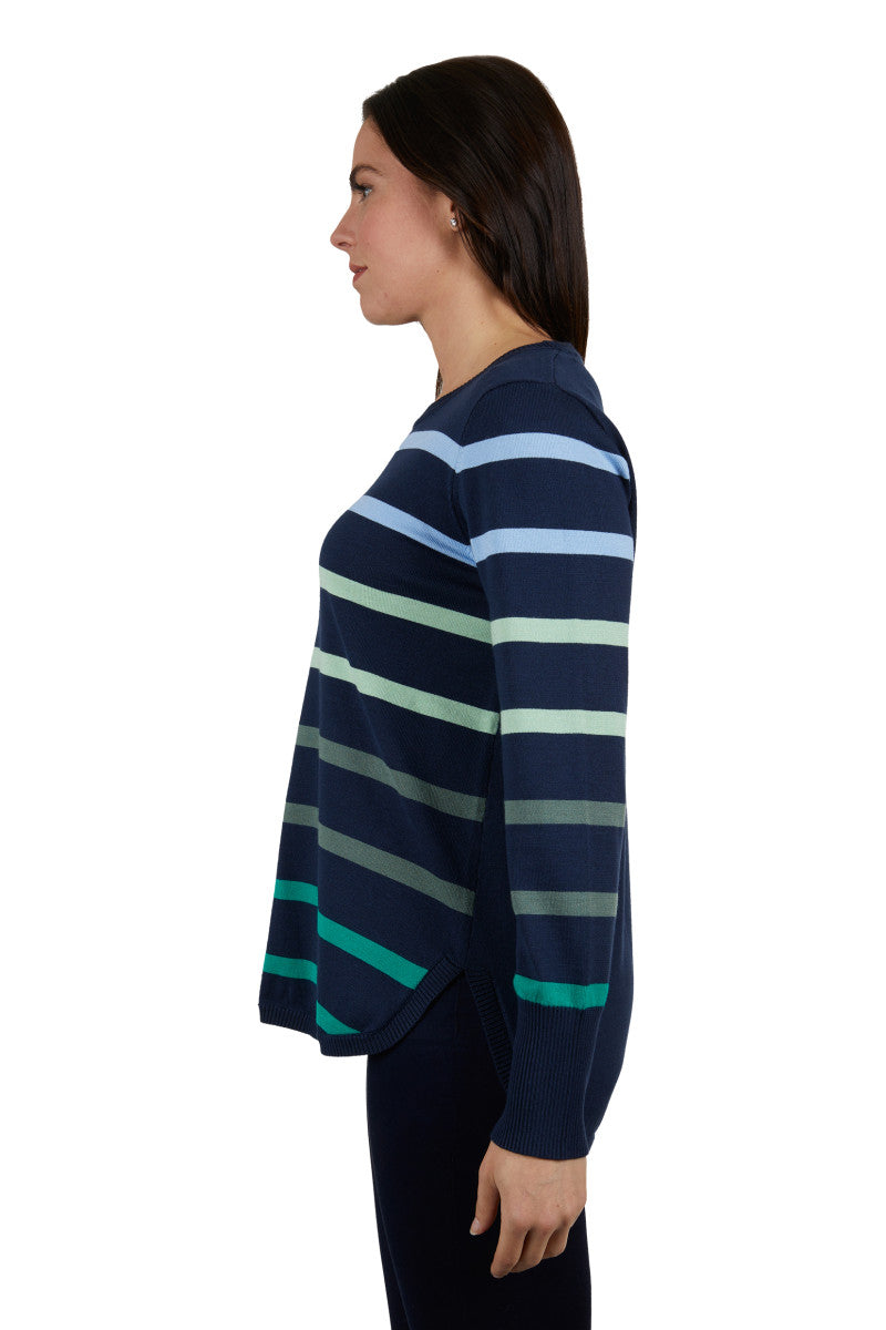 THOMAS COOK WOMENS INDIGO JUMPER (NAVY/GREEN)