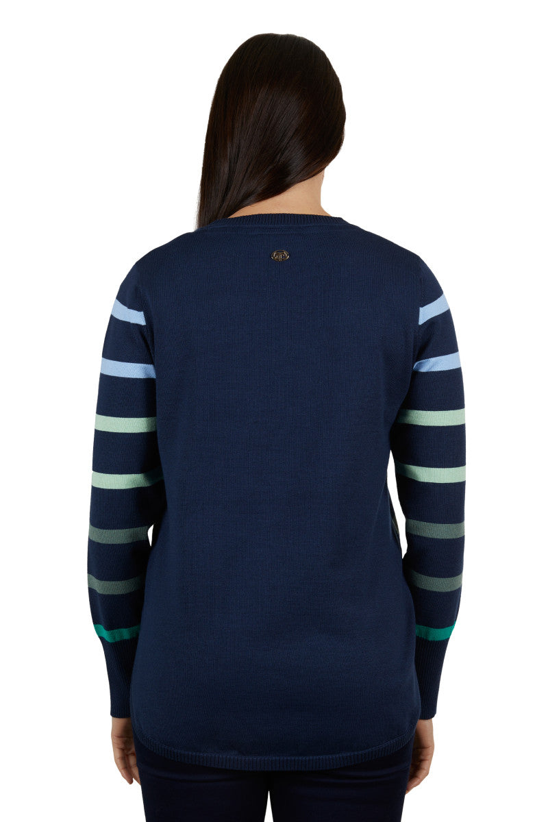 THOMAS COOK WOMENS INDIGO JUMPER (NAVY/GREEN)