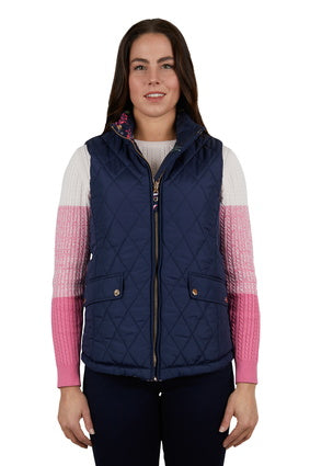 THOMAS COOK WOMENS FLORA REVERSIBLE VEST (NAVY)