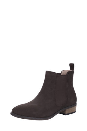 THOMAS COOK WOMENS CHELSEA SUEDE BOOT (CHOCOLATE)