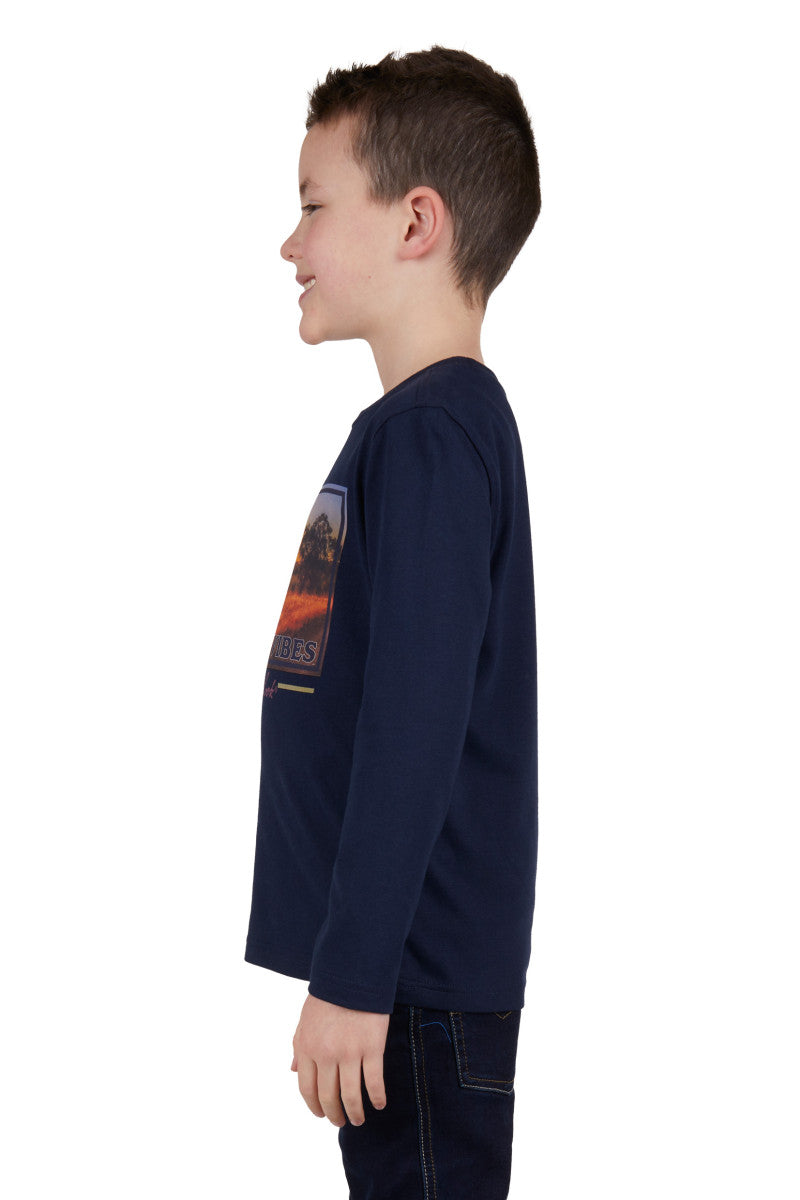 THOMAS COOK BOYS SUNSET LONG SLEEVE TEE (NAVY)