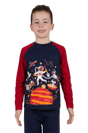 THOMAS COOK BOYS MOON JUMP PJ'S (NAVY/RED)