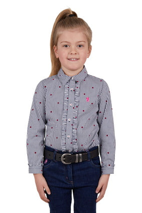 THOMAS COOK GIRLS ALEX L/S SHIRT (NAVY/BERRY)