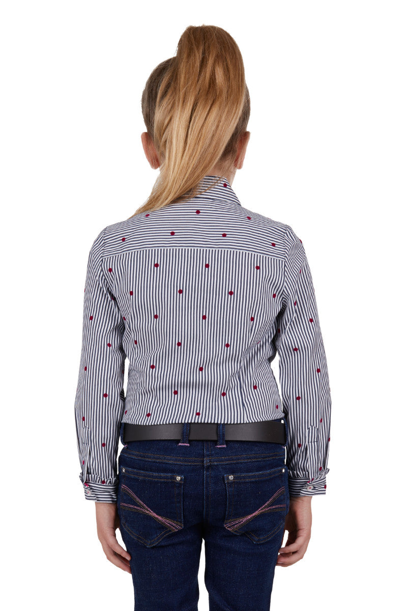 THOMAS COOK GIRLS ALEX L/S SHIRT (NAVY/BERRY)