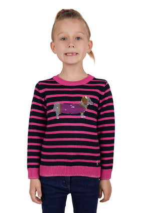 THOMAS COOK GIRLS SALLY JUMPER (NAVY/RASBERRY) - CLEARANCE