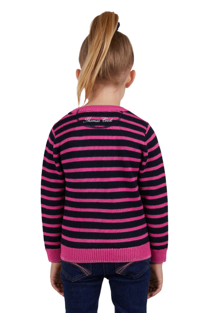 THOMAS COOK GIRLS SALLY JUMPER (NAVY/RASBERRY) - CLEARANCE