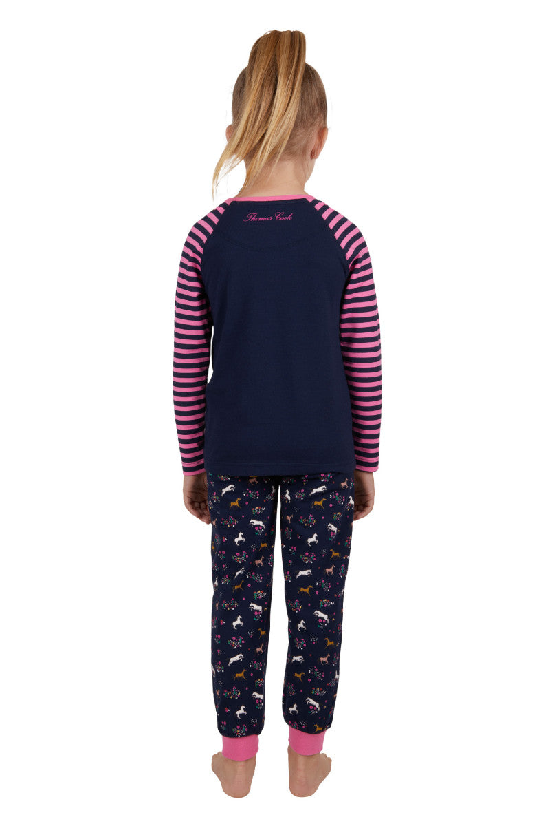 THOMAS COOK GIRLS SHINE L/S PJS (NAVY/ROSE) - CLEARANCE