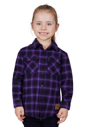 DUX BAK KIDS NICOLE THERMAL L/S SHIRT (NAVY/PURPLE) CLEARANCE