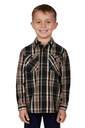 DUX BAK KIDS HERB THERMAL L/S SHIRT (BLACK/TAN) - CLEARANCE