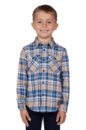 DUX BAK KIDS LYLE THERMAL L/S SHIRT (ROYAL BLUE) - CLEARANCE