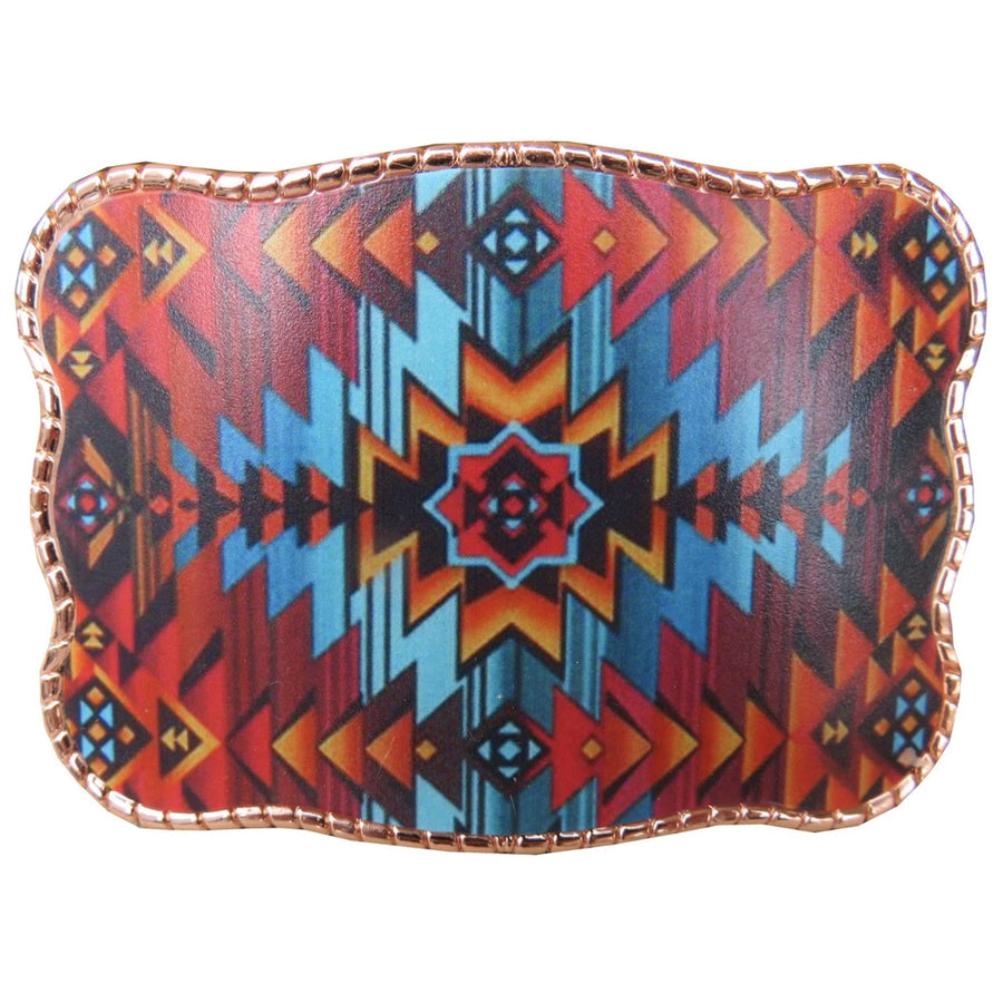 Brigalow Belt Buckle - Silver Aztec Pattern Buckle TB30